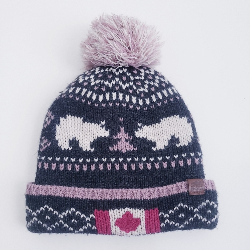 Roots Fuzzy Lined Beanie Polar Bear Hat